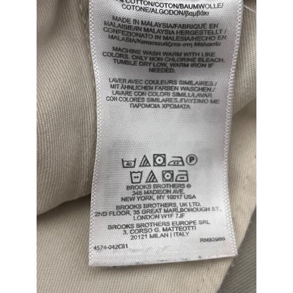 Brooks Brothers Men Advantage Chino Dress Pants W38/L30 Beige 100% Cotton Beige - Picture 16 of 16